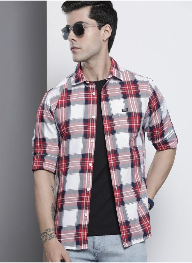 The Indian Garage Co Men Regular Fit Checkered Full Sleeves Spread Collar Casual Shirt  - Image 1