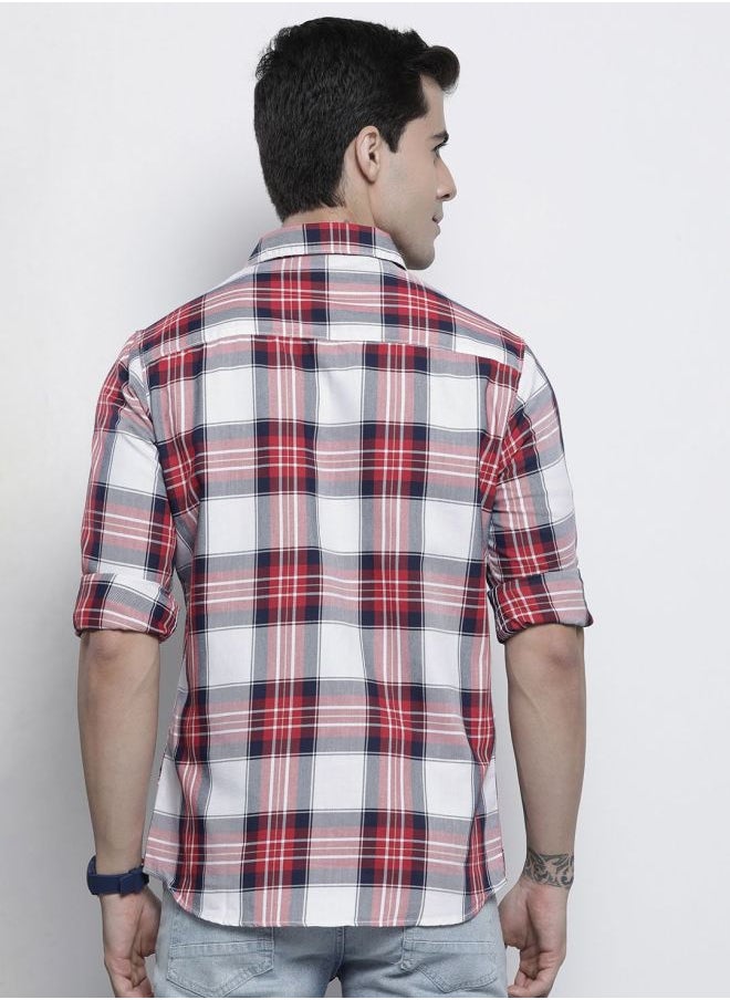 The Indian Garage Co Men Regular Fit Checkered Full Sleeves Spread Collar Casual Shirt  - Image 2