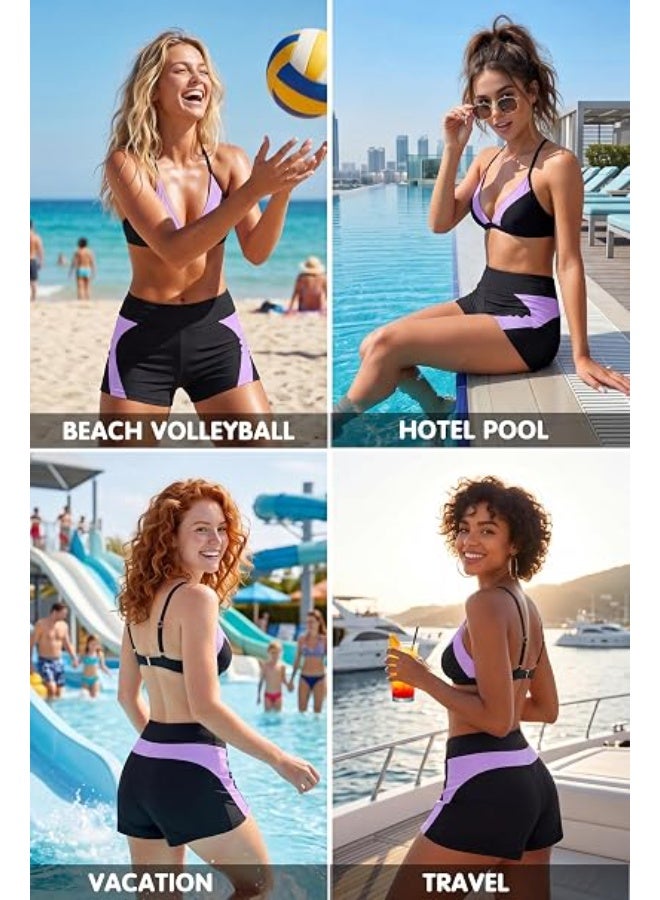 Women's swimming pants, 4-layer leak proof seamless bikini girls' swimsuit bottoms, beach swimming pool super absorbent quick drying swimming shorts - Image 5