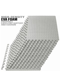 سكاي لاند حصيرة تمارين سكاي لاند | حصيرة أرضية من الفوم EVA المتشابك لصالة الألعاب الرياضية المنزلية ومعدات اللياقة البدنية | حصيرة فوم متينة غير قابلة للانزلاق، عبوة من 16 قطعة | حصيرة حماية للأرضية بحجم 12"x12"x1/2" – EM-9360  - Image 3
