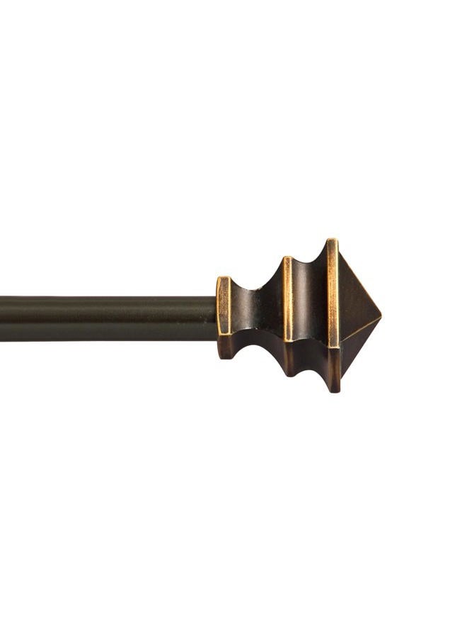 Kenney KN55479 Arts & Crafts Square End Petite Café Decorative Window Curtain Rod, 28-48" Adjustable Length, Oil Rubbed Bronze Finish, 1/2" Diameter Steel Tube - Image 1