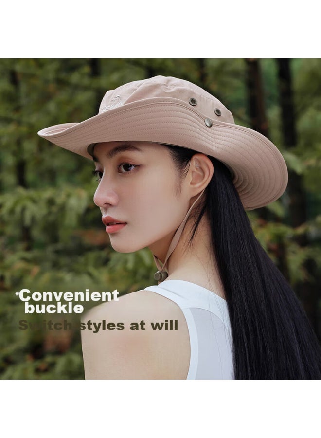 Pelliot Outdoor Sun Protection Hat, Spring And Summer Fisherman Hiking Hat, Foldable Sunshade Travel Fishing Hat For Men And Women, 1622 Gray Pink - Image 5
