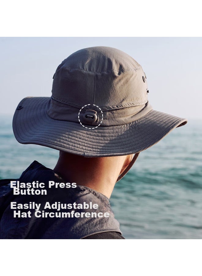 Pelliot Outdoor Sun Protection Hat, Spring And Summer Fisherman Hiking Hat, Foldable Sunshade Travel Fishing Hat For Men And Women, 1622 Gray Pink - Image 4