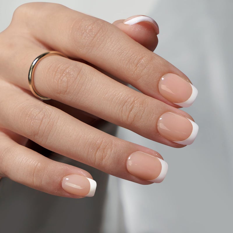BTArtboxnails Soft Gel Nail Tips - Extra Short Square French Tip Press on Nails XCOATTIPS French Acrylic Nail Tips Kit Fake Nails Glue on Nails Extension Tips for Professional Use - Image 2