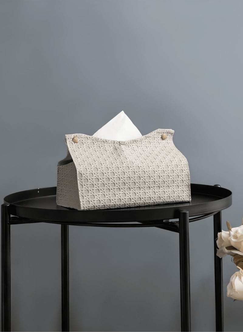Bohemian Faux Leather Woven Tissue Box Cover – Elegant Square Napkin Holder with Geometric Texture, No-Installation Design for Living Room, Bedroom, Bathroom, Kitchen, Office & Car | Decorative and Functional Tissue Organizer | Ideal Gift for Christmas, Housewarming & Special Occasions  - Image 3