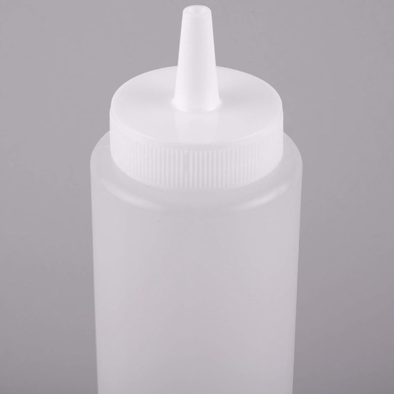 THW زجاجات ضغط بلاستيكية سعة 8 أونصات (237 مل) للصلصات – عبوة من 6 زجاجات، زجاجات ضغط شفافة للكاتشب، صلصة الشواء، شراب، زيت زيتون، والمزيد، غطاء مضاد للتسرب وتصميم سهل الضغط - Image 4