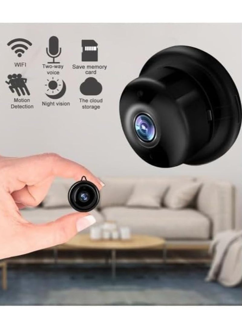 Generic 1080P Wireless Mini Wifi IR Night Vision Baby Monitor IP Camera, Plug-and-Play Setup, 20x10x20cm Black BUC1927$P, Motion Detection, App Control, Home, Office, Car Security, 10M Night Vision, Wide  - Image 1
