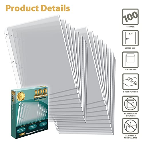 GOLD SEAL 100 Clear Heavyweight Poly Sheet Protectors, 8.5" x 11" - Image 3