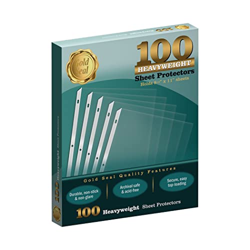 GOLD SEAL 100 Clear Heavyweight Poly Sheet Protectors, 8.5" x 11" - Image 1