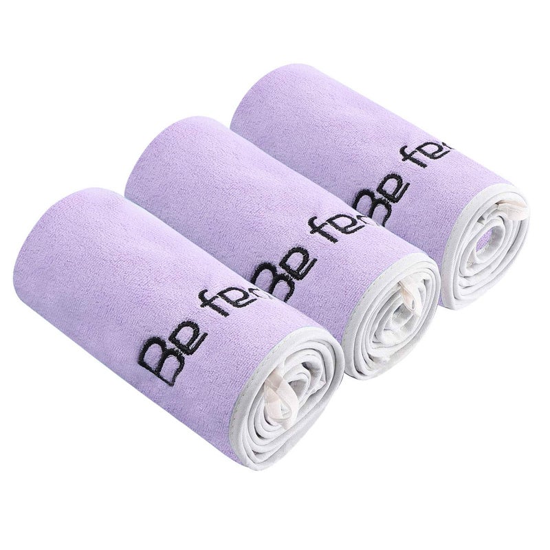 BOBOR 3Pack 14 x 29 Inch Gym Towels for Women Sweat Workout Sweat Towel for Men Gym Super Absorbent Fast Drying Fitness Exercise Towels for Sweat Soft Microfiber Purple 3 Pack 14 x 29
