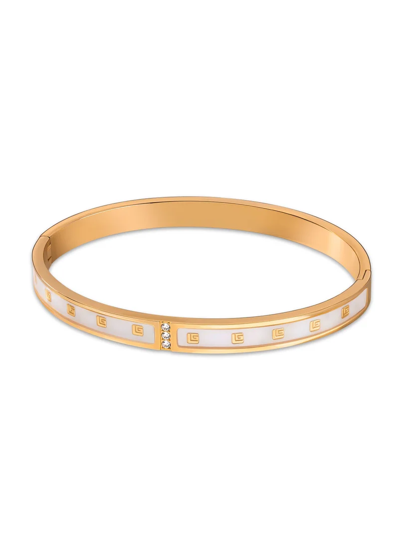 غاي لاروش Grace Rose-Gold Plated Bangle With Mop And Crystals