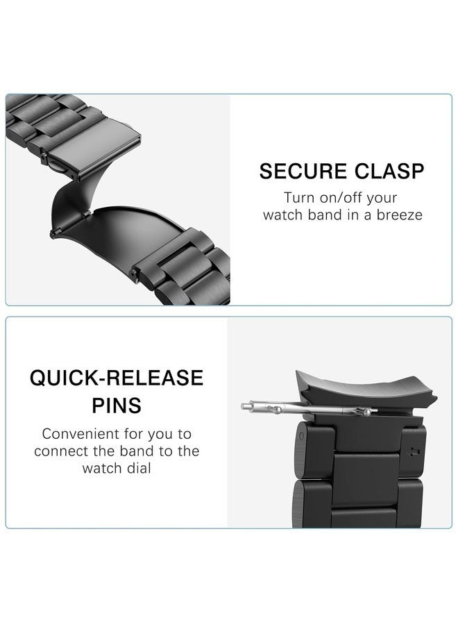 Black Stainless Steel Metal Band for Samsung Galaxy Watch - No-Gap Design for 7FE, 6, 5, 4 (40mm, 44mm), 5 Pro (45mm), 6 Classic (43mm, 47mm), and 4 Classic (42mm, 46mm) Models - Image 4