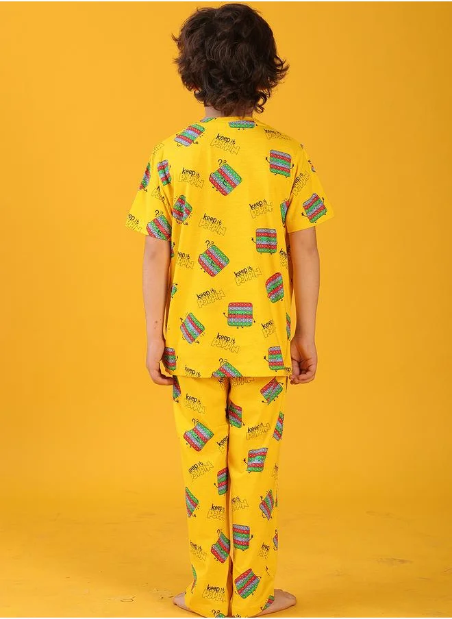 انثريلو Anthrilo All-Over Print T-Shirt and Pyjama Set