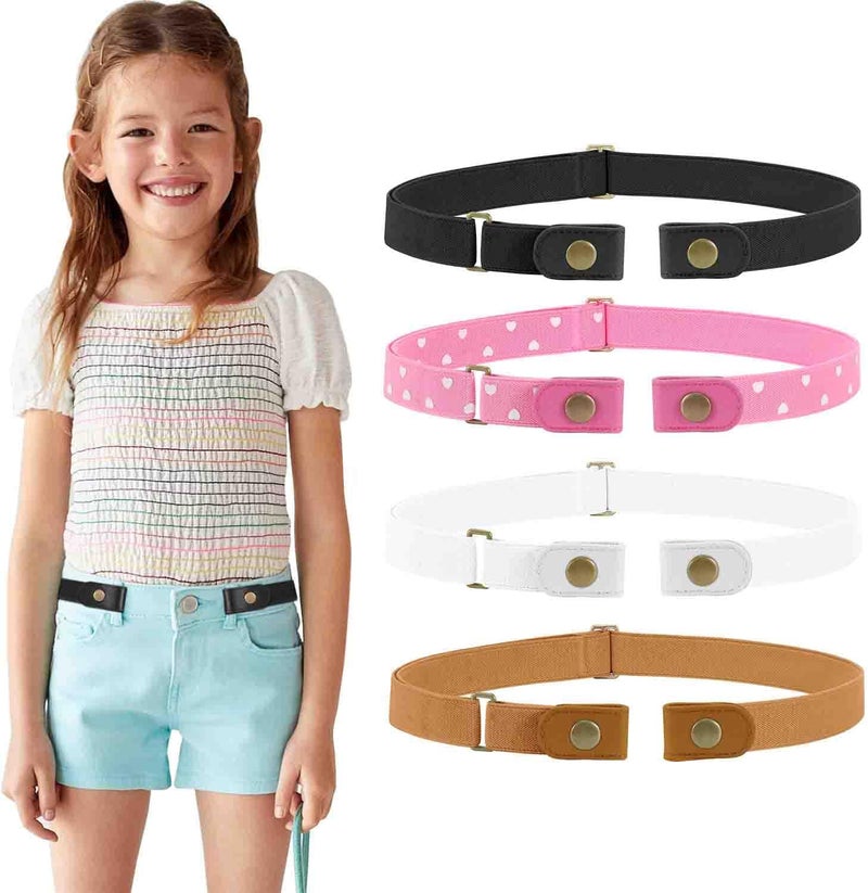 Werforu No Buckle Stretch Belt for Child Boys and Girls Buckle Free Kids Belt Up to 24 Inches - Image 1