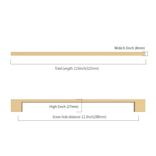 KNOKLOCK 6 Pack 113 Inch288mm Kitchen Cabinet Handles Champagne Bronze Cabinet Pulls Kitchen Cabinet Hardware Drawer Pulls for Cupboard Wardrobe - Image 3