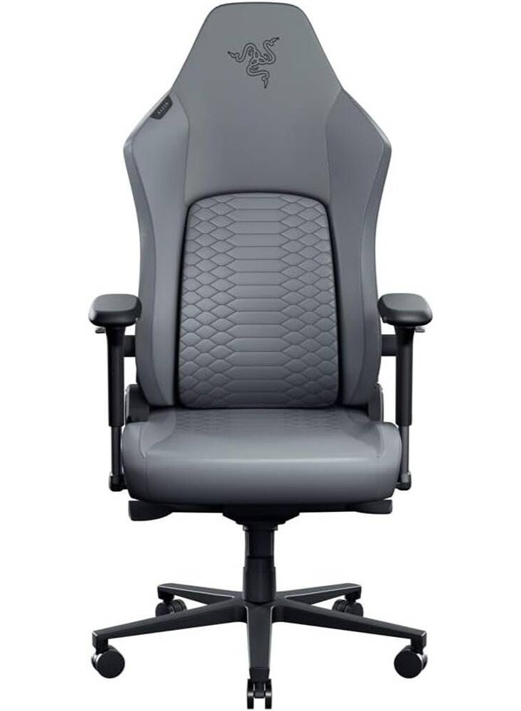 Iskur V2 NewGen Ergonomic Gaming Chair, HyperFlex 360° Adjustable Lumbar Support, Gen-2 EPU Leather with CoolTouch, 4D Armrests, 153° Recline, Dual-Density Cold-Cured Foam, Steel Frame, High Back, 136kg Capacity, Grey | RZ38-04901000-R3G1
