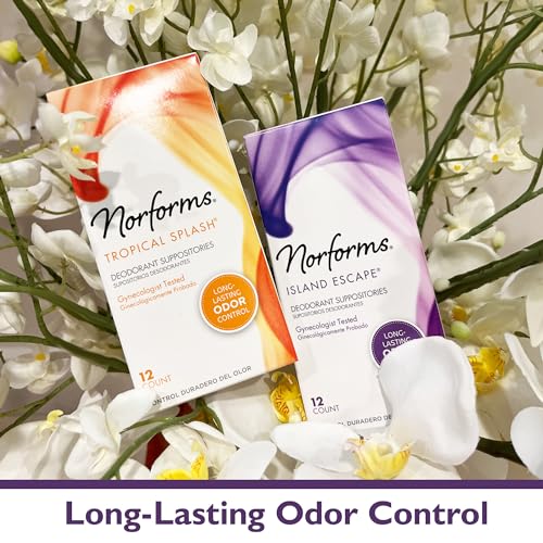 Norforms Feminine Deodorant Suppositories Gentle pHBalanced Formula for Vaginal Odor Control Island Escape Scent 12 Count Pack of 3 - Image 5