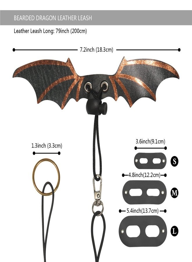 Yosadol Bearded Dragon Leash and Harness Set, Beardie Carrier, Lizard Adjustable Harness with Leather Wings and Sling Bag, Reptile Small Pet Backpack Batwing Accessories (Leopard Pattern) - Image 4