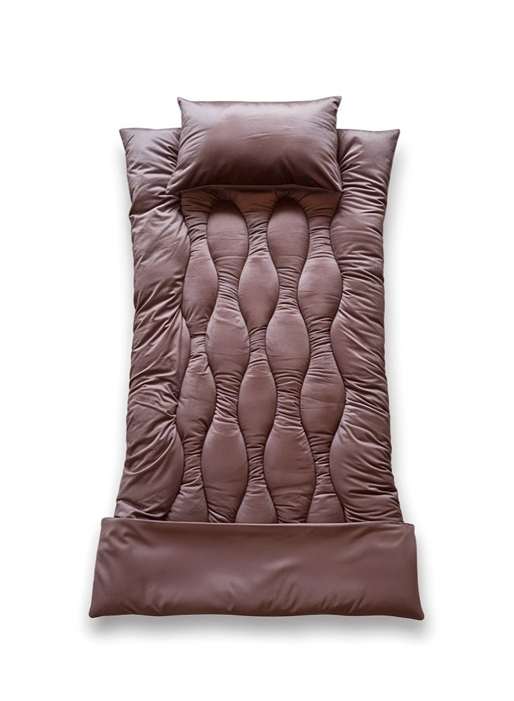 Monwem Guest and Travel Set Grey Floor Mattress with Blanket and Pillow - Image 2