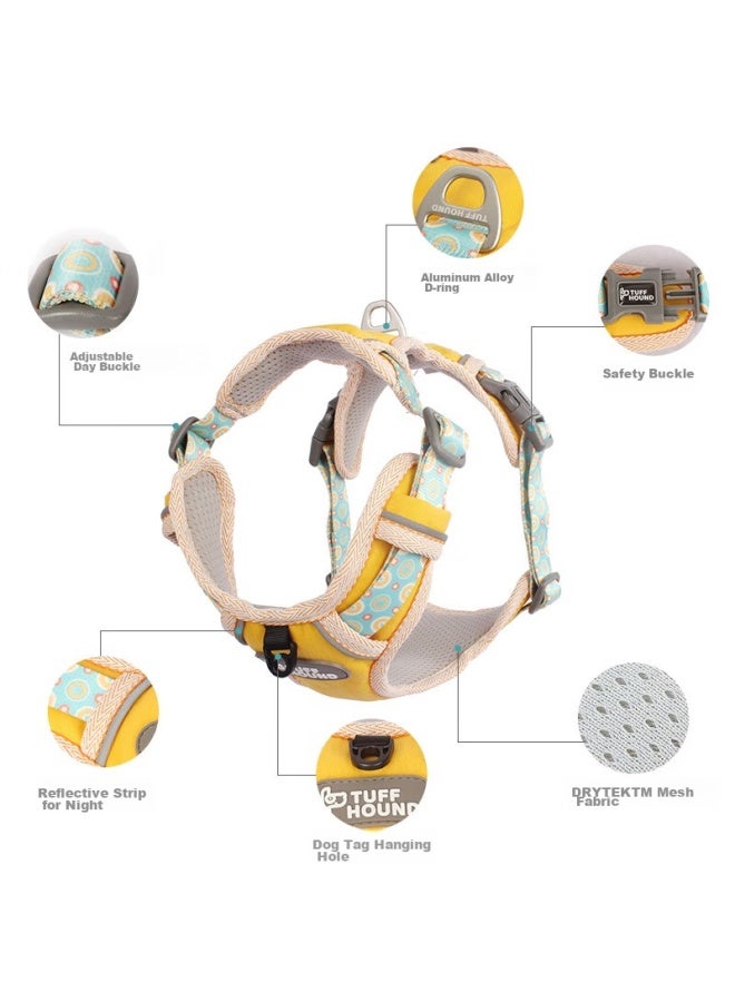 Tuffhound Dog Leash, Dog Chain, Walking Rope, Anti-burst Chest Harness, For Medium And Large Dogs, Th003 Yellow Set, Size M - Image 3