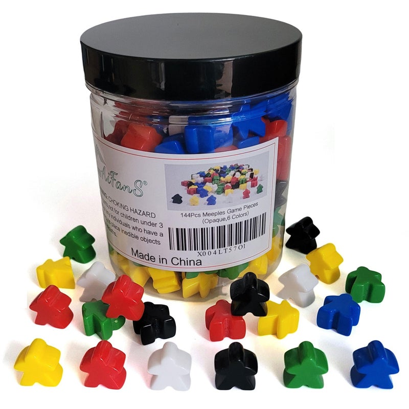 AiFanS 144 Pieces Meeples Game Tokens Opaque Board Game Pieces in 6 Colors Perfect for Board Games with Convenient Portable Storage Box - Image 3
