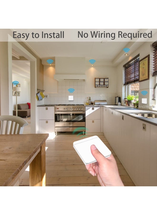 433MHz RF Wireless Switch with Compact Receiver, 2 Switches & 2 Receivers Kit, Easy Wiring-Free Installation, Compatible with 86mm Standard Junction Boxes, Remote Control for Lights and Electrical Appliances - Image 5