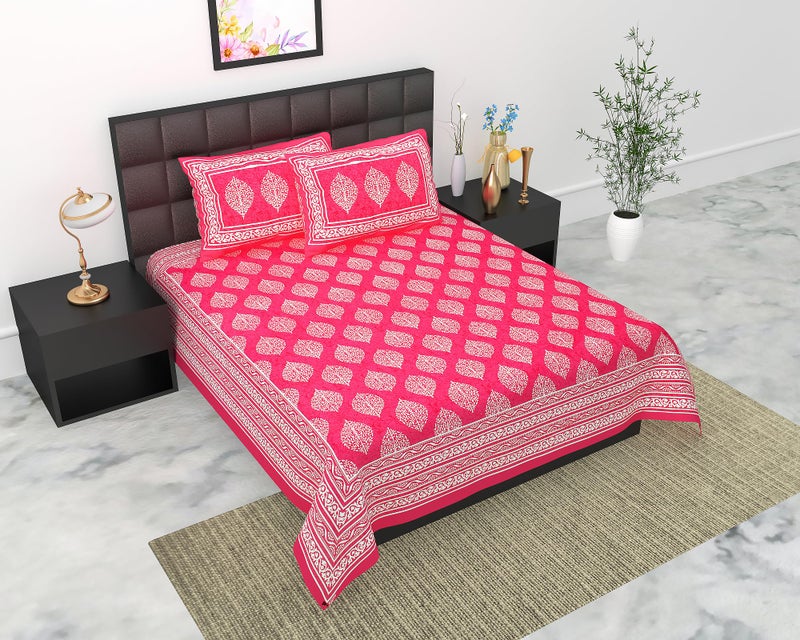 UNIBLISS مفرش سرير مزدوج ملكي تقليدي من القطن مزخرف بالزهور من يونيبلِس - (Jaipuri_Bed29) - Image 2