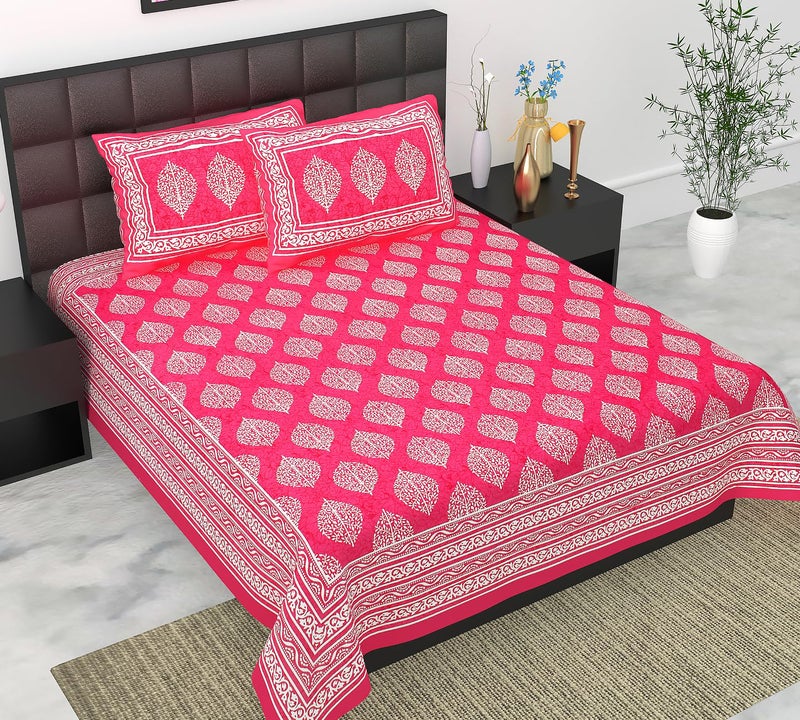 UNIBLISS مفرش سرير مزدوج ملكي تقليدي من القطن مزخرف بالزهور من يونيبلِس - (Jaipuri_Bed29) - Image 1