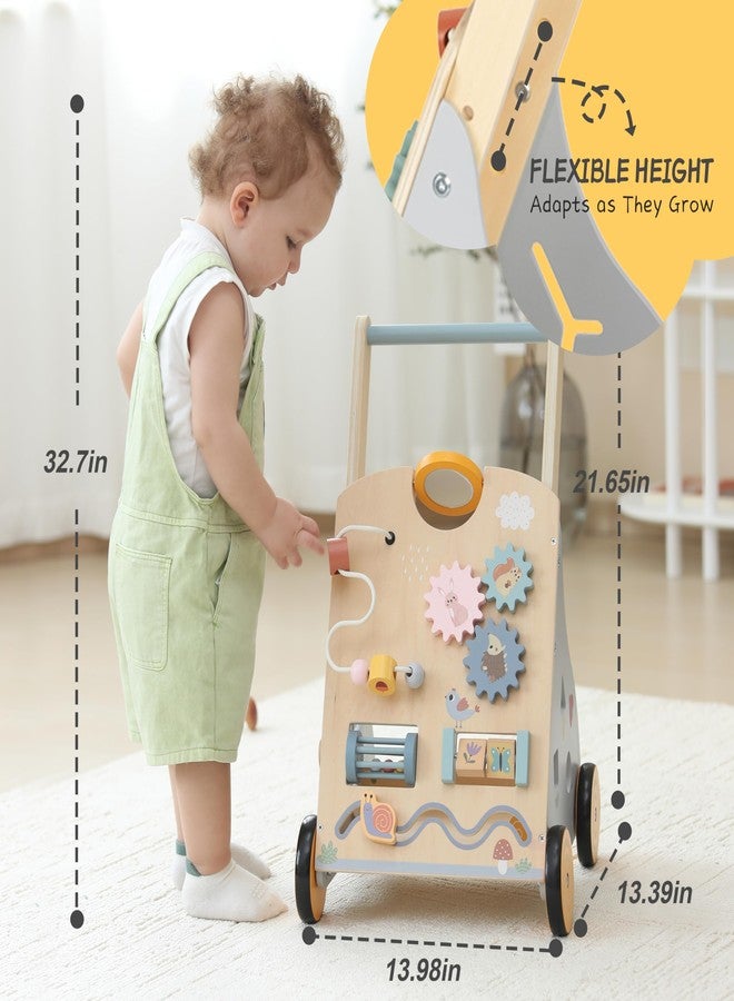 bpmfkid Wooden Baby Walker and Push Toy - Adjustable Height, Montessori Learning Activity Center for Boys and Girls, Toddler Push Walker and Development Toy for Kids 1-3 Years - Image 5