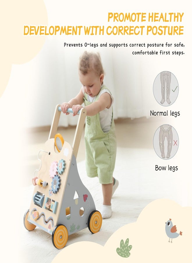 bpmfkid Wooden Baby Walker and Push Toy - Adjustable Height, Montessori Learning Activity Center for Boys and Girls, Toddler Push Walker and Development Toy for Kids 1-3 Years - Image 4