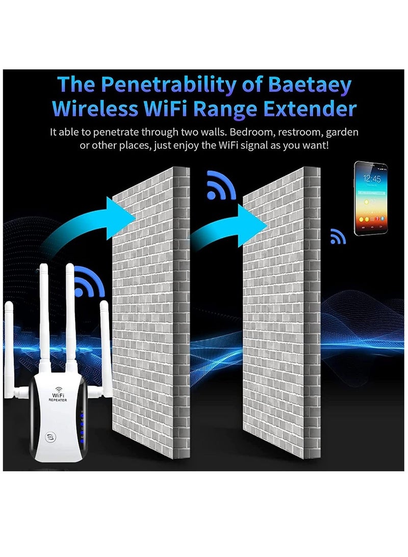 معزز نطاق الواي فاي، مقوي إشارة الواي فاي المنزلية حتى 4000 قدم مربع و32 جهاز، مكبر بعيد مع منفذ إيثرنت ونقطة وصول - Image 2