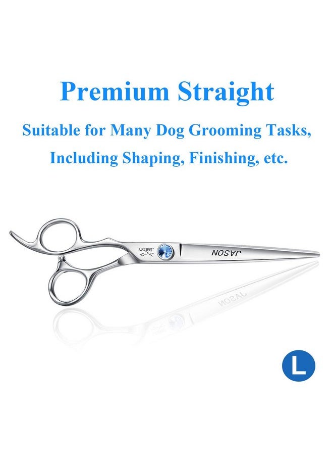 JASON Left Handed 7" Straight Dog Grooming Scissors, Premium Cats Grooming Shears Pets Trimming Kit with Offset Handle and a Jewelled Screw, Sharp, Comfortable - pzsku/Z965A6809B7804079DBB6Z/45/_/1737031387/a8f8e220-8f04-43a6-ade1-af33978d5628