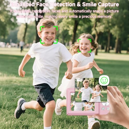 SMARTKLIK Digital Camera, 56MP 2.7K Dual-Screen Selfie Camera with 16X Zoom, 20 Filters & Anti-Shake, Portable Point and Shoot Digital Cameras with 32GB Card, Compact Travel Cameras for Beginners Teens Kids - Image 4
