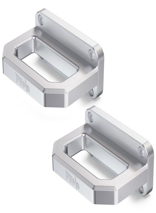 رينو خطافات سحب أمامية من الألومنيوم من رينو، خطاف عرض شديد التحمل بحلقة D متوافق مع شاحنات الإنقاذ 2500 و3500 ذات الدفع الثنائي والرباعي من موديلات 2003-2018 - بديل للرقم 68171791AA (قطعتان، فضي اللون) - Image 1