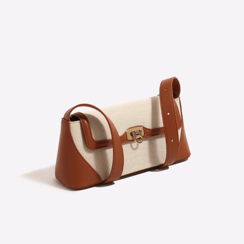 Small Crowdsourcing Women'S Lock Buckle Women'S Shoulder Underarm Bag Contrast Color Stitching Women'S Bag - Image 5