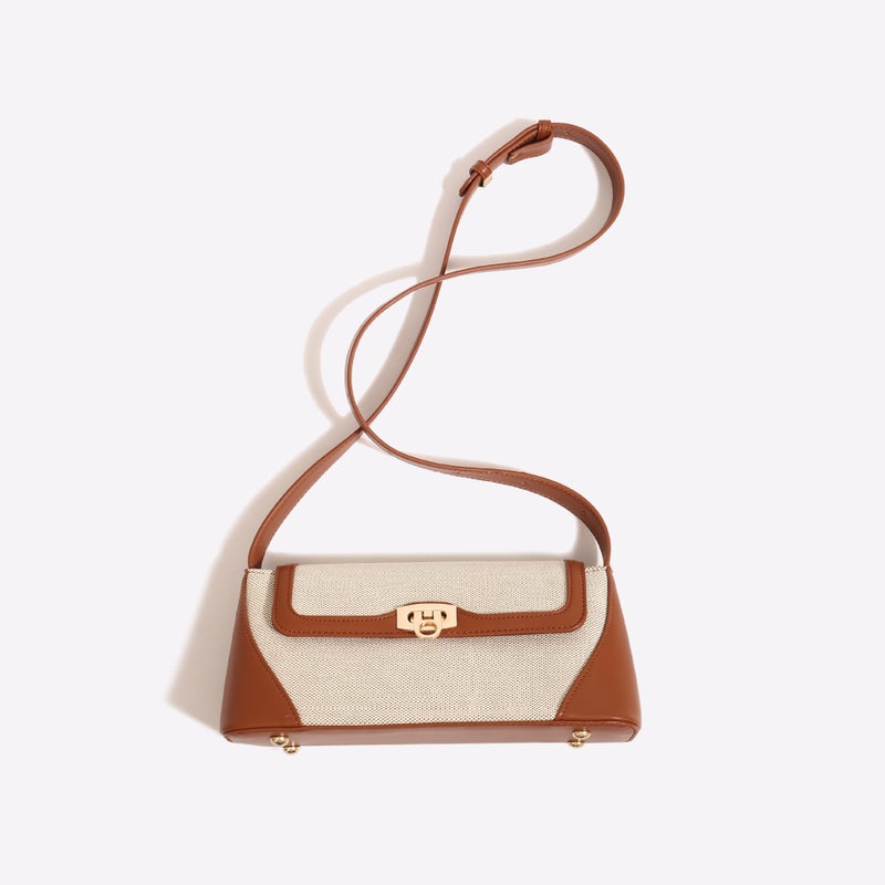 Small Crowdsourcing Women'S Lock Buckle Women'S Shoulder Underarm Bag Contrast Color Stitching Women'S Bag - Image 4