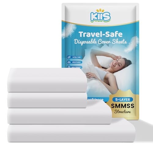 KIIS TravelSafe Disposable Cover Sheets for Travel Disposable Bed Sheet Disposable DuvetComforter Cover Disposable Pillowcases Perfect for Hotels Trips King Size