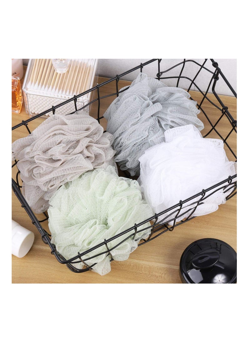 AMM - Bath Sponge Body Scrubber Mesh Shower Ball Exfoliate Body Scrubber Exfoliator 4 PCS - Image 1