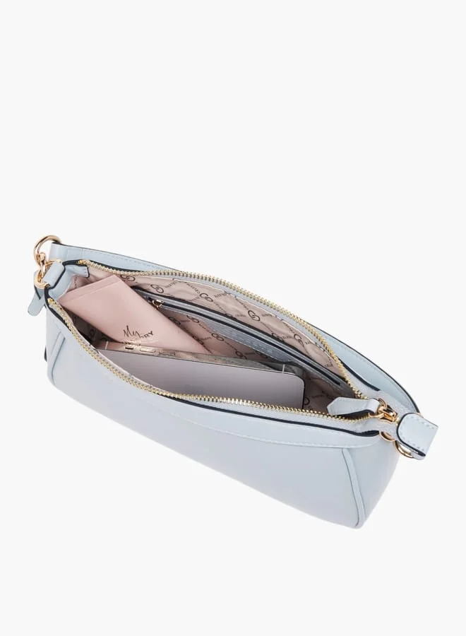 Celeste Women Solid Shoulder Bag with Zip Closure and Adjustable Strap