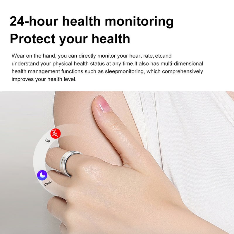 SR1 Smart Ring Smart Ring Multi-Sport Mode Recording Health Tracker, Fitness Sleep Heart Rate  Smart Ring, Waterproof IP68 Long Battery life Fitness Tracker Rings APP for Men and Women - Image 5