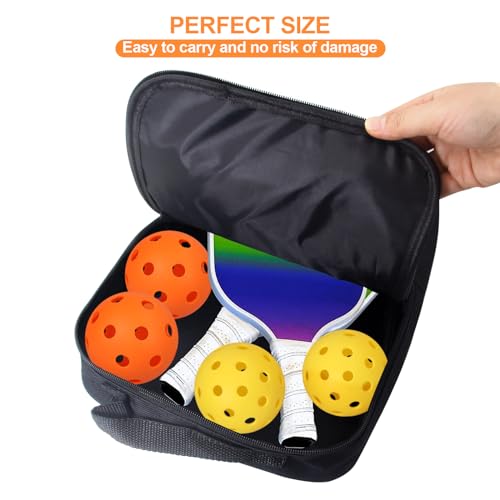 CATOSUM Pickleball Paddle Cover with Pocket, with Extra Storage Space Pocket for Accessories, Fits Store 2 Paddle &4balls, Zipper Closure - Waterproof Material (Black) - Image 4