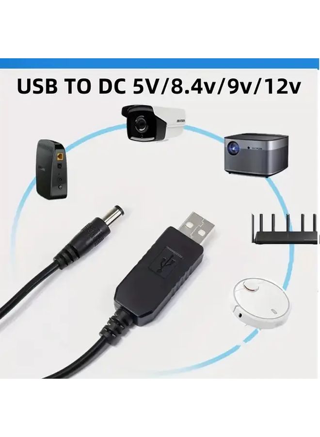 USB To DC 9V 12V 8 4V Boost Converter Cable 5 5mm 2 1mm Power Adapter Line - Image 1