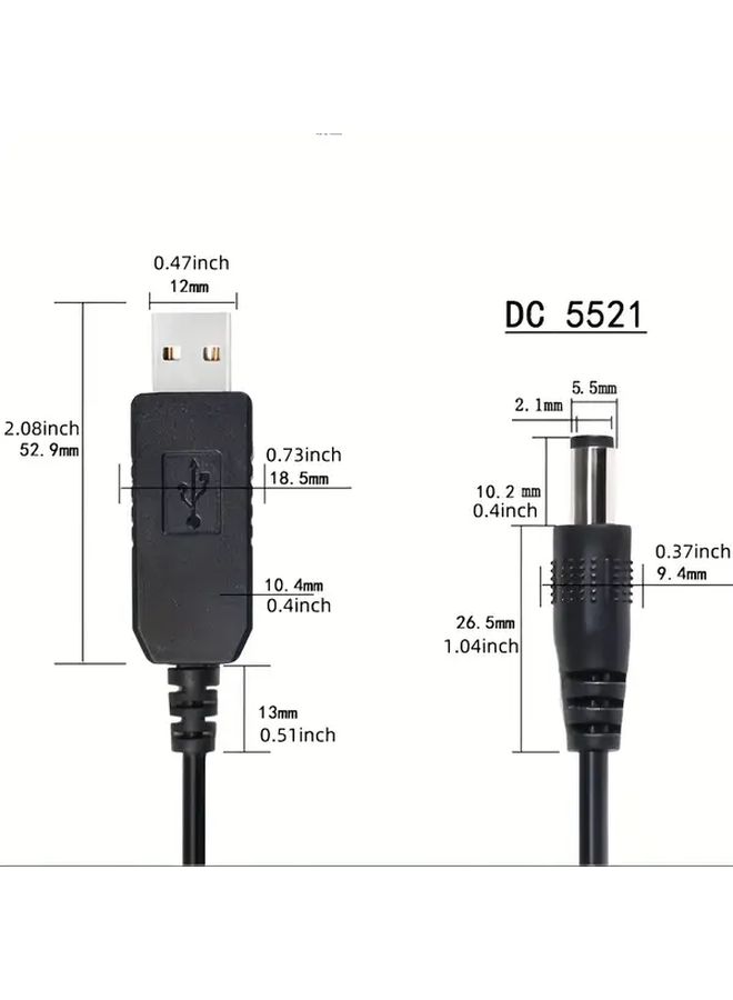 USB To DC 9V 12V 8 4V Boost Converter Cable 5 5mm 2 1mm Power Adapter Line - Image 2