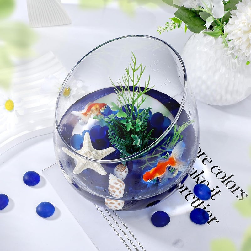 SUREAM Glass Beads for Vases, 0.8LB Deep Blue Glass Marbles Bulk for Vases, Flat Marbles for Centerpiece Decor, Table Scatter, Floral Supplies, DIY Crafts - Image 5