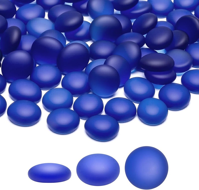 SUREAM Glass Beads for Vases, 0.8LB Deep Blue Glass Marbles Bulk for Vases, Flat Marbles for Centerpiece Decor, Table Scatter, Floral Supplies, DIY Crafts - Image 1