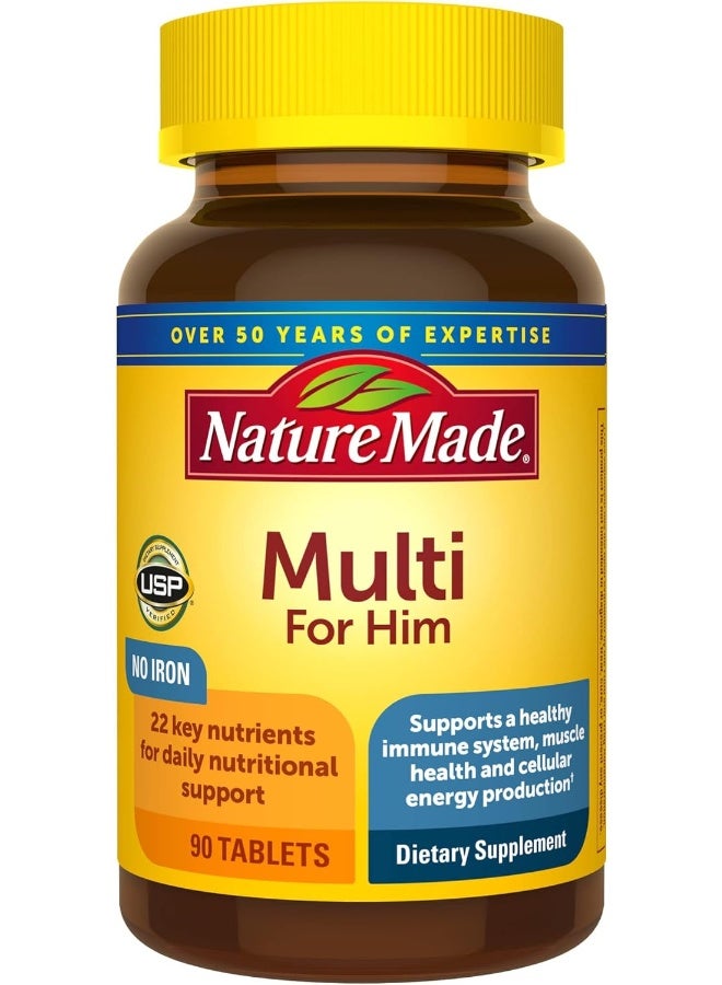 Nature Made Men's Vitamin Tablets For Daily Nutritional Support - 90 Count Multi - Image 1