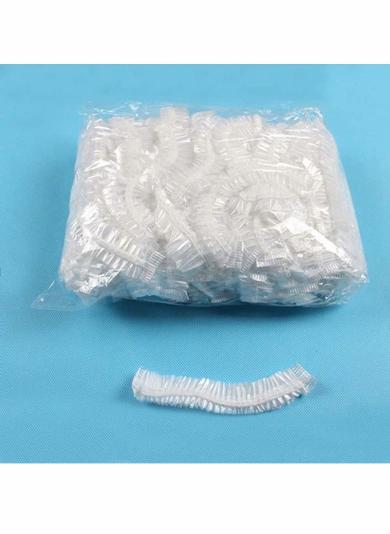NIBEMINENT Women's Plastic Elastic Disposable Shower Caps (100 Pieces)  - Image 2