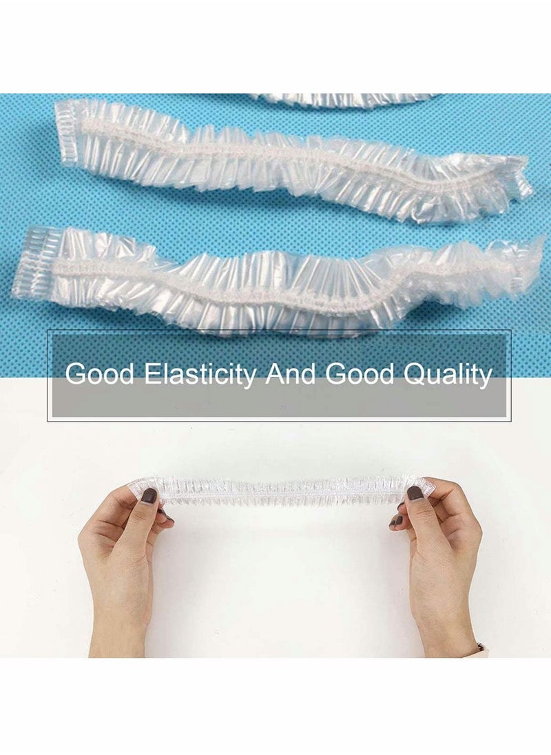 NIBEMINENT Women's Plastic Elastic Disposable Shower Caps (100 Pieces)  - Image 5