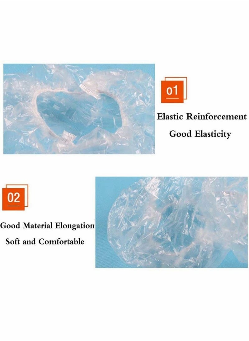 NIBEMINENT Women's Plastic Elastic Disposable Shower Caps (100 Pieces)  - Image 3