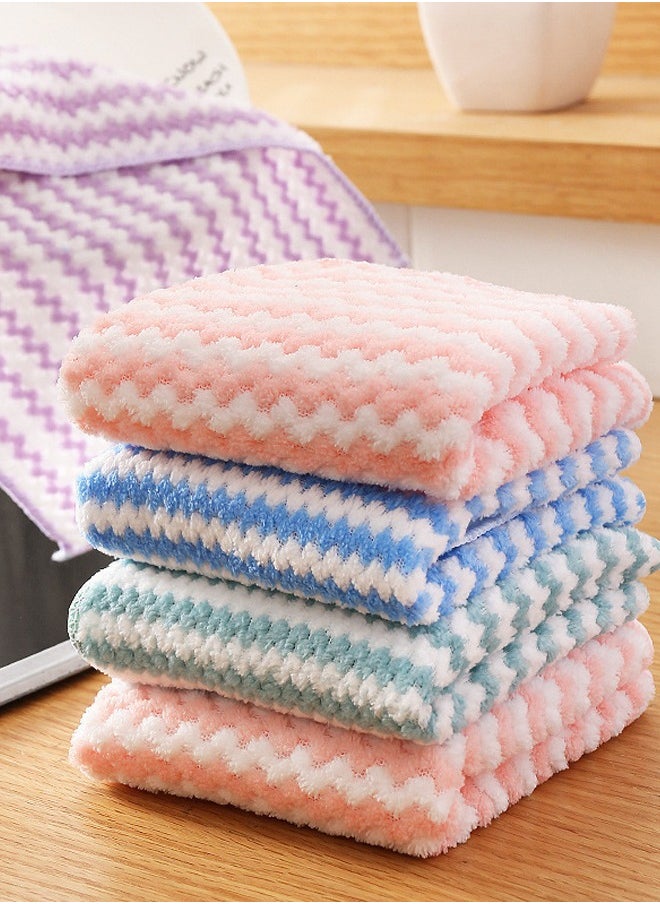 Generic 10-Piece Coral Fabric Cleaning Cloth Set, Absorbent, Hygienic,  Scratch and Streak Free Cloth Rag Set, Reusable Machine Washable for Cars and Household. 25cm*25cm  - Image 2